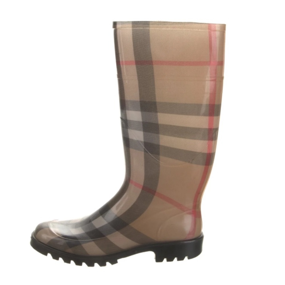 Burberry exploded check rain boots size 37
